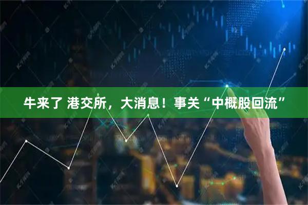 牛来了 港交所，大消息！事关“中概股回流”