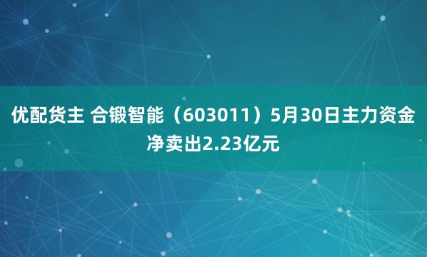 优配货主 合锻智能（603011）5月30日主力资金净卖出2.23亿元
