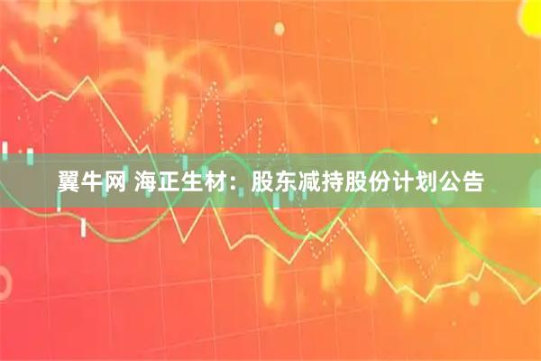 翼牛网 海正生材：股东减持股份计划公告