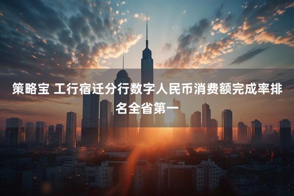 策略宝 工行宿迁分行数字人民币消费额完成率排名全省第一
